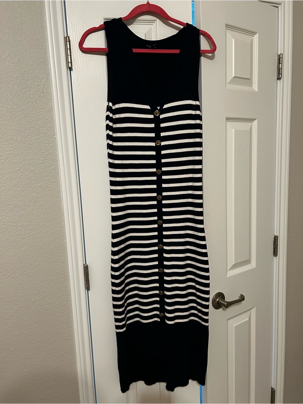 Ellen Tracy Medium Striped Midi Sweater Dress